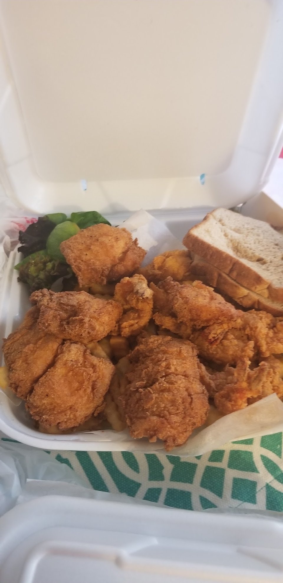 Specials menu with catfish, snapper, and oysters.
