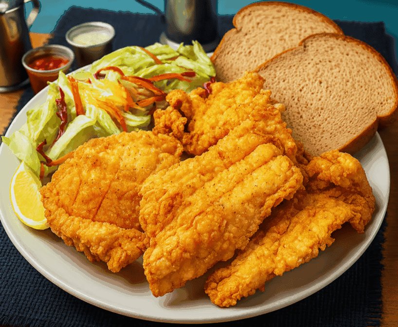 Specials menu with catfish, snapper, and oysters.